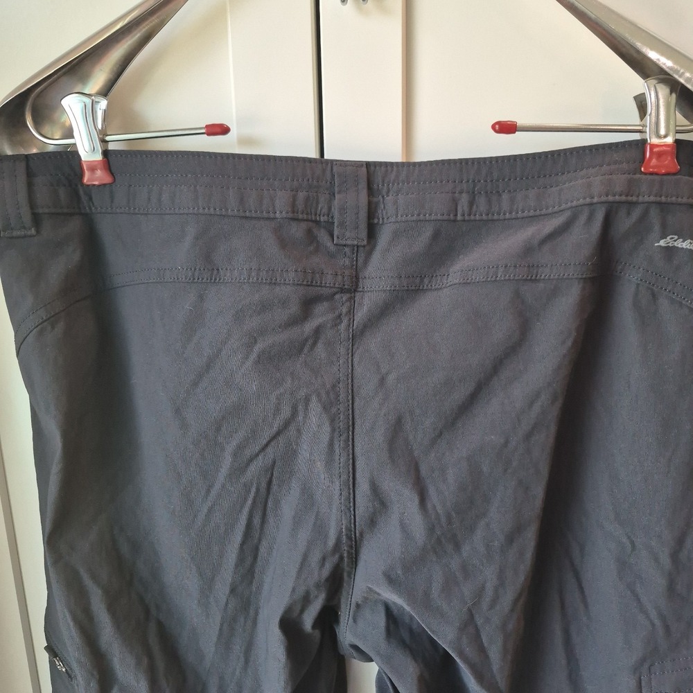 Eddie Bauer Cropped Hiking Pants Womens Size 12 Ruched Legs Black - Picture 11 of 12